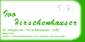 ivo hirschenhauser business card